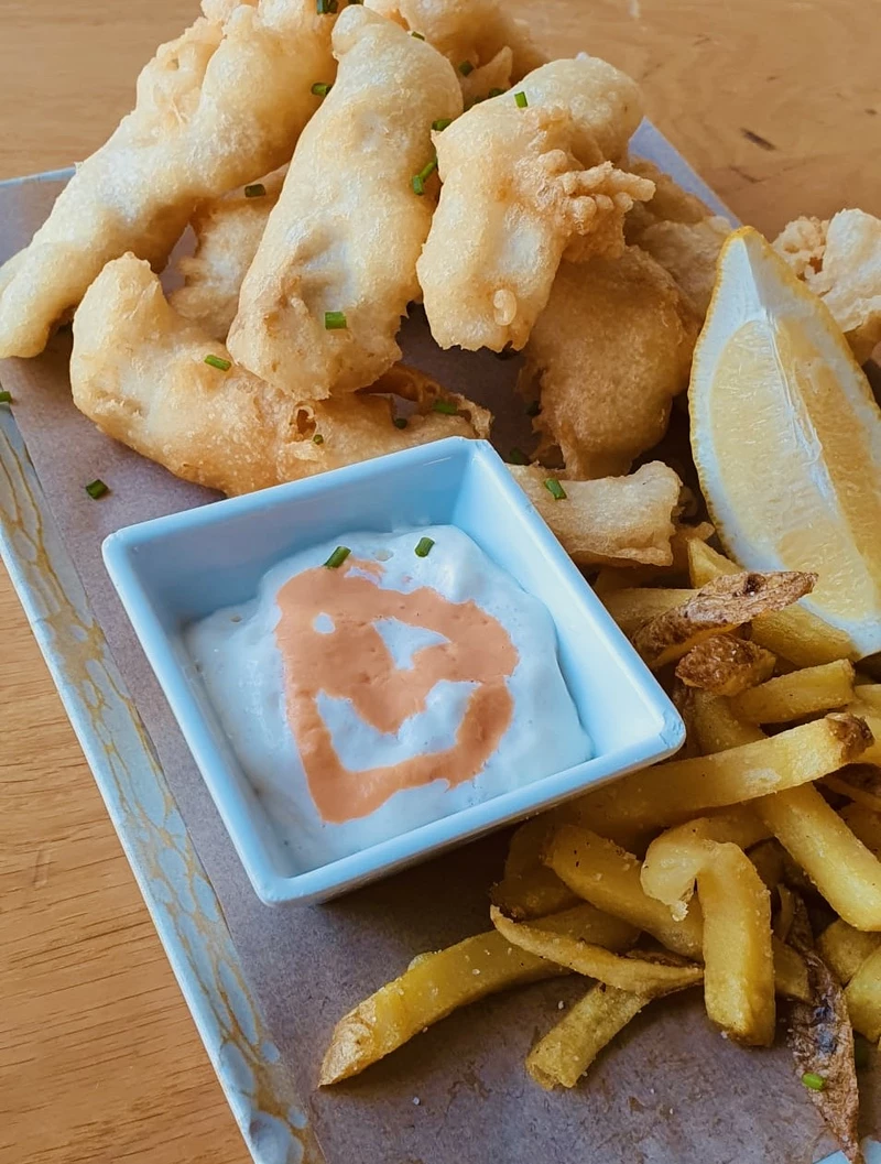 Fish and chips de merluza de pincho